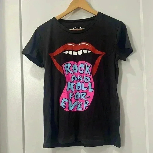 Chaser Graphic T Shirt in black with Rock and Roll Graphic Lips Tongue‎ Small - Picture 1 of 4